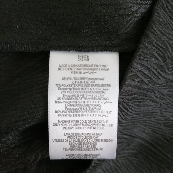 Max & Cleo Womens Black Cap Sleeve Square Neck Textured Sheath Dress Size 12 - Picture 7 of 7